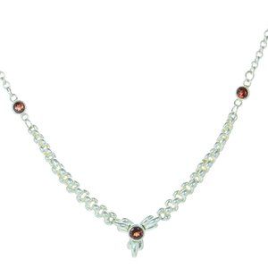 Joseph Esposito Solid 925 Sterling Silver Garnet Necklace